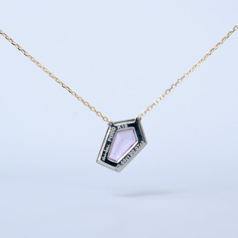 pebble pink sapphire diamond necklace