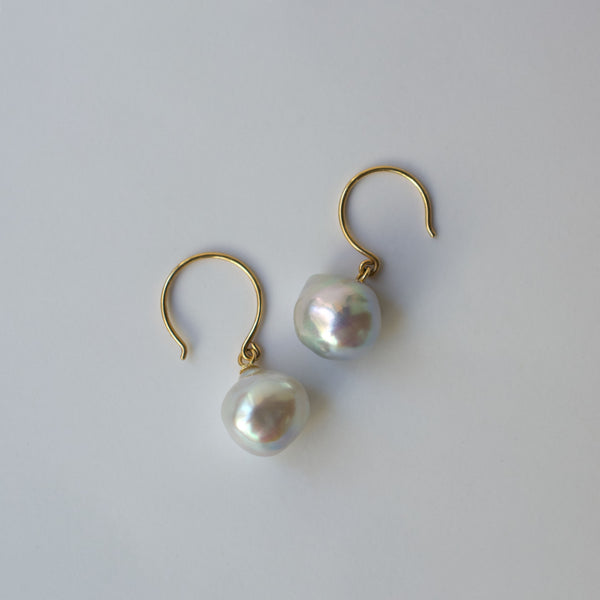 baroque akoya pearl hook earrings