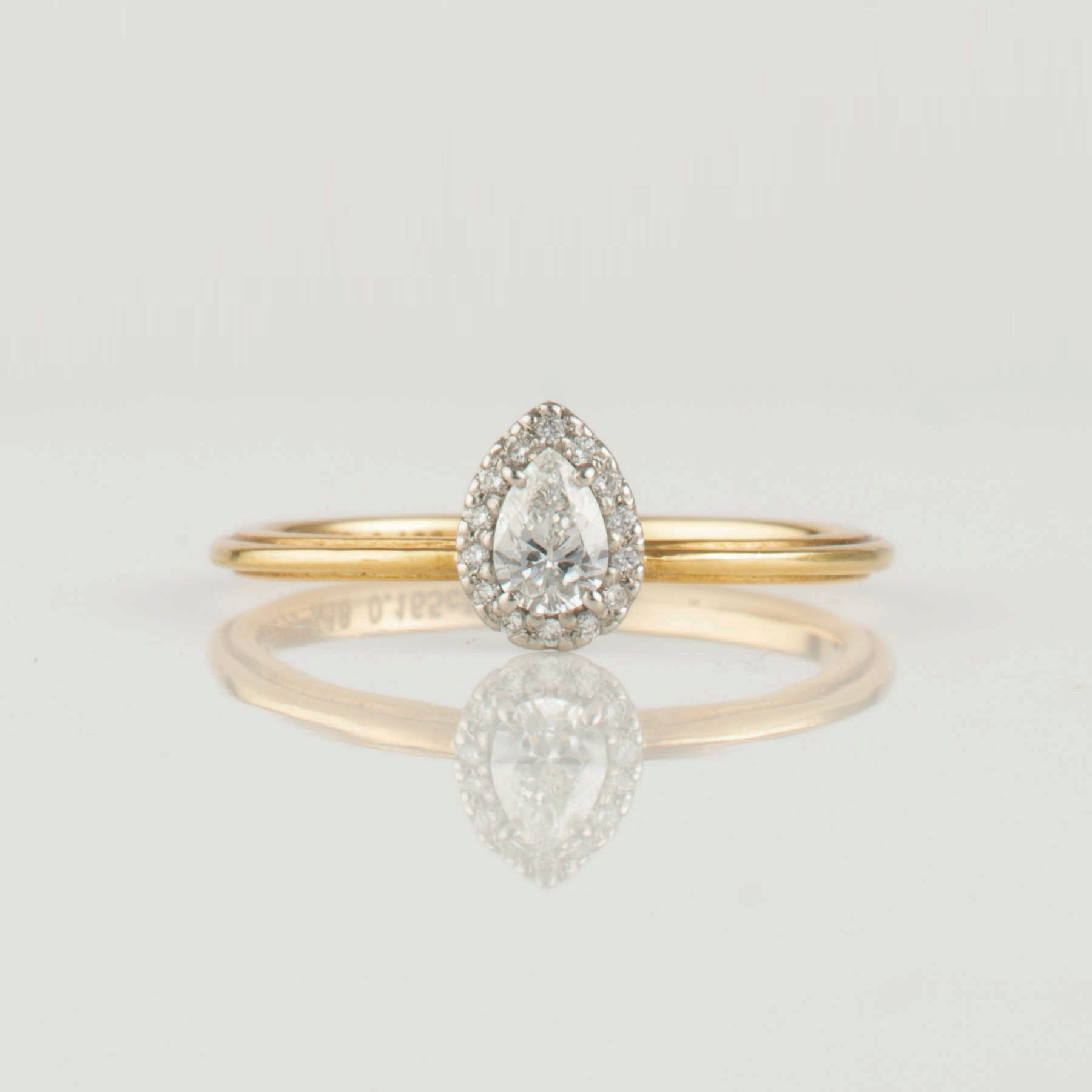 ジョンデリアン デコパージュ★ダイヤモンドリング★ Dカラーハートシェイプダイヤモンドリング D 0.500ct D-VS1 D