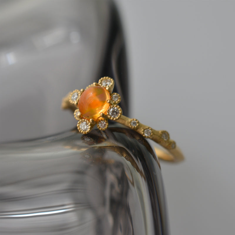spread opal diamond ring　R2509-002