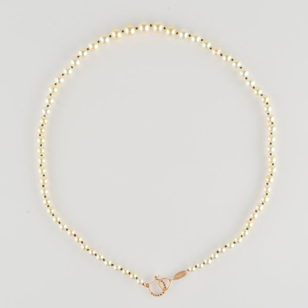 hung black diamond clasp akoya pearl necklace