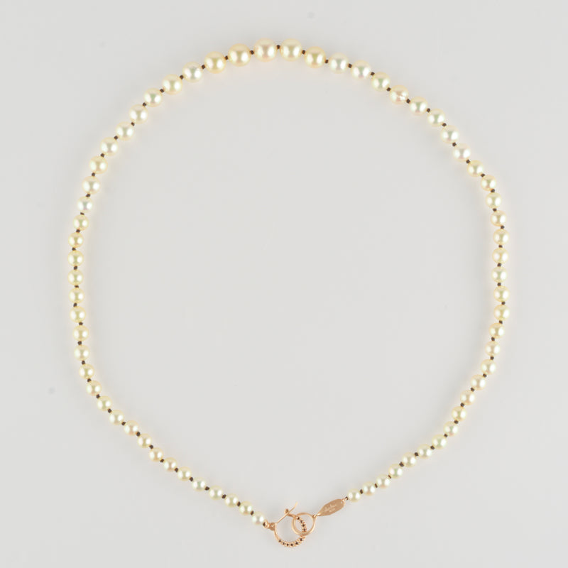 hung black diamond clasp akoya pearl necklace