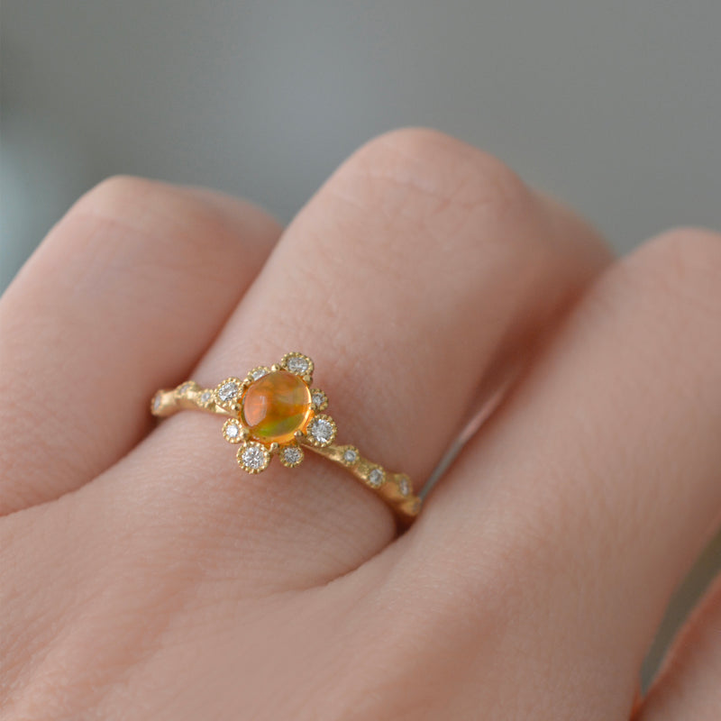 spread opal diamond ring　R2509-002