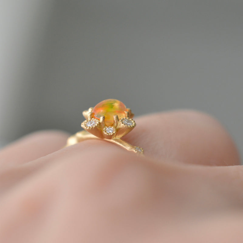 spread opal diamond ring　R2509-002
