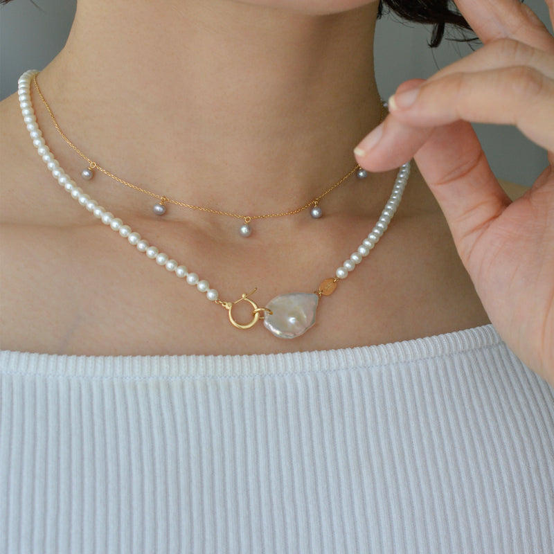 hung clasp fresh water pearl necklace