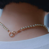 hung black diamond clasp akoya pearl necklace
