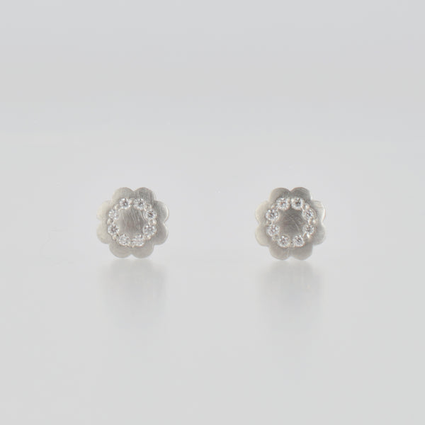 anemone diamond pierced earrings
