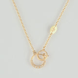 hung diamond clasp chain necklace