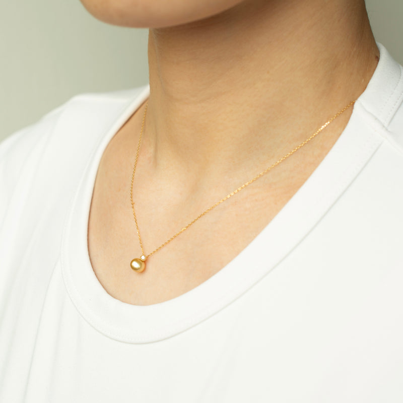 baby kidny south sea pearl diamond necklace