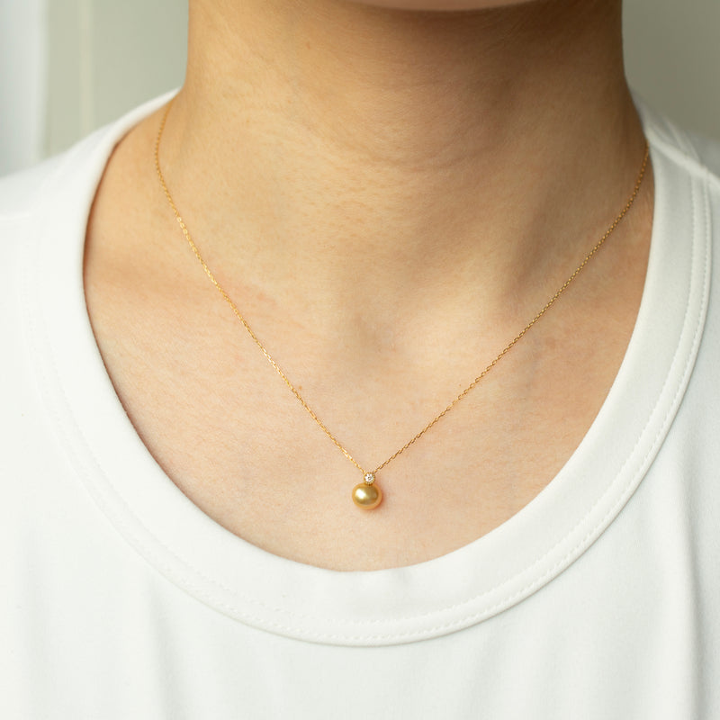 baby kidny south sea pearl diamond necklace