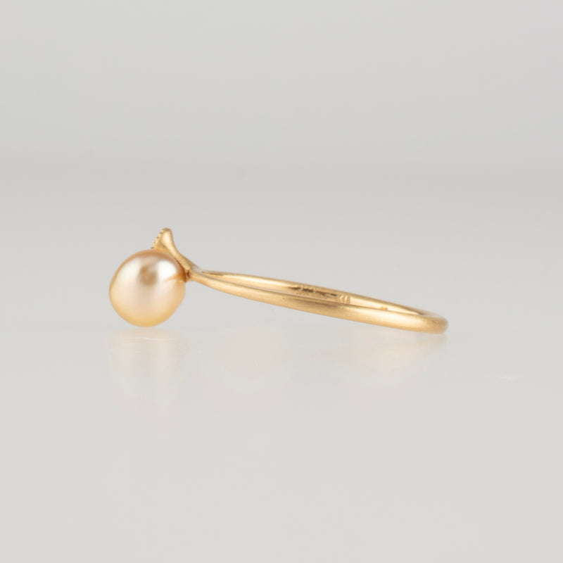 baby kidny south sea pearl diamond ring