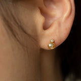 baby kidny south sea pearl diamond earrings