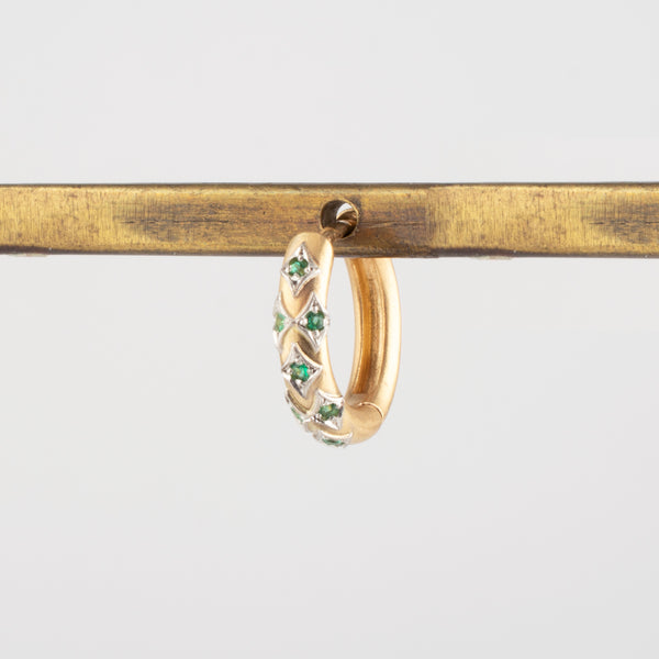 limited collection - grace emerald hoop earrings