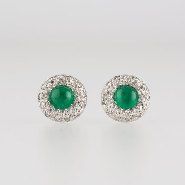 pave emerald earrings P2504-005