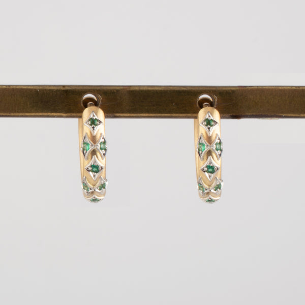 limited collection - grace emerald hoop earrings