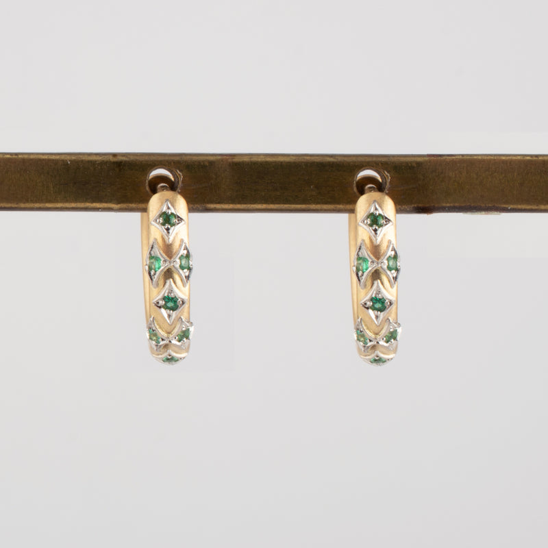 limited collection - grace emerald hoop earrings