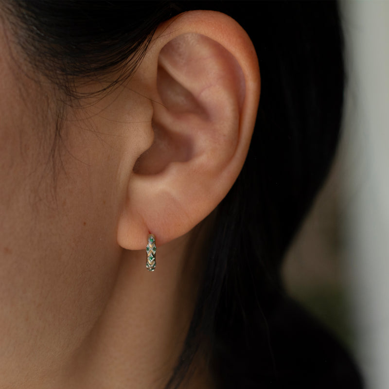 limited collection - grace emerald hoop earrings