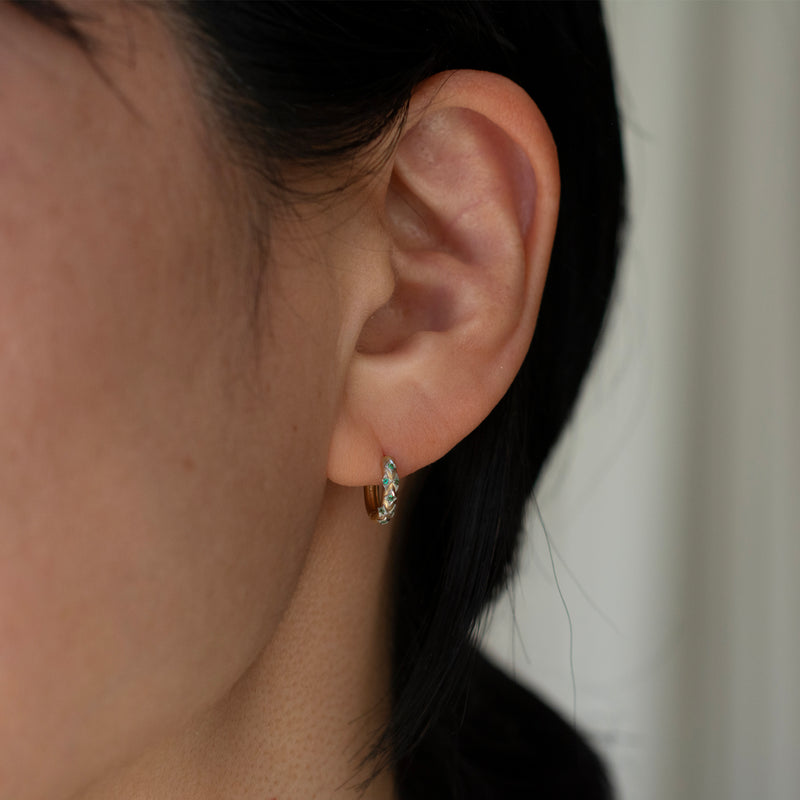 limited collection - grace emerald hoop earrings