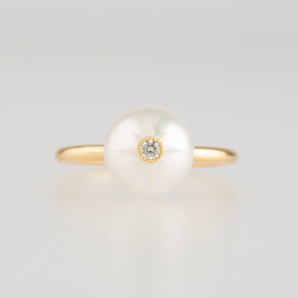 polaris akoya pearl diamond ring