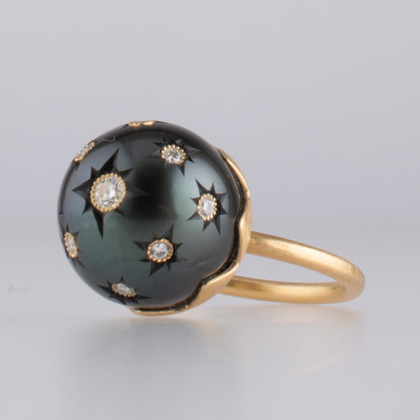 polaris south sea pearl diamond ring　R2506-001