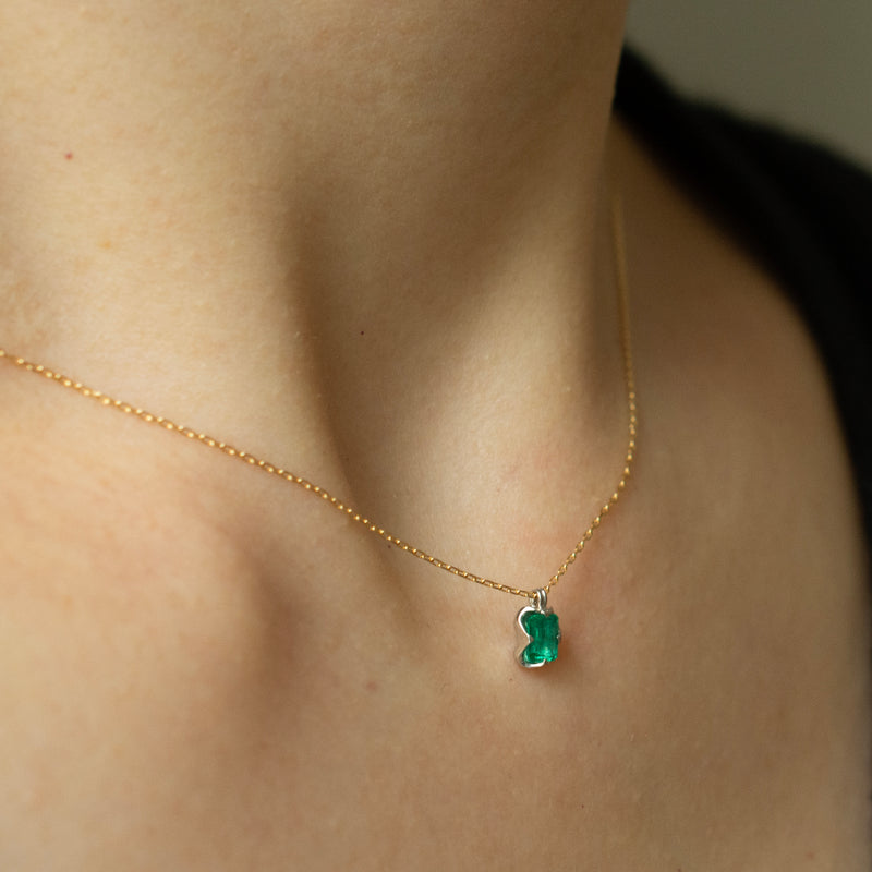 enfold emerald diamond necklace