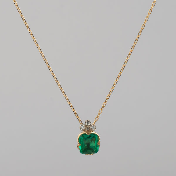 enfold emerald diamond necklace