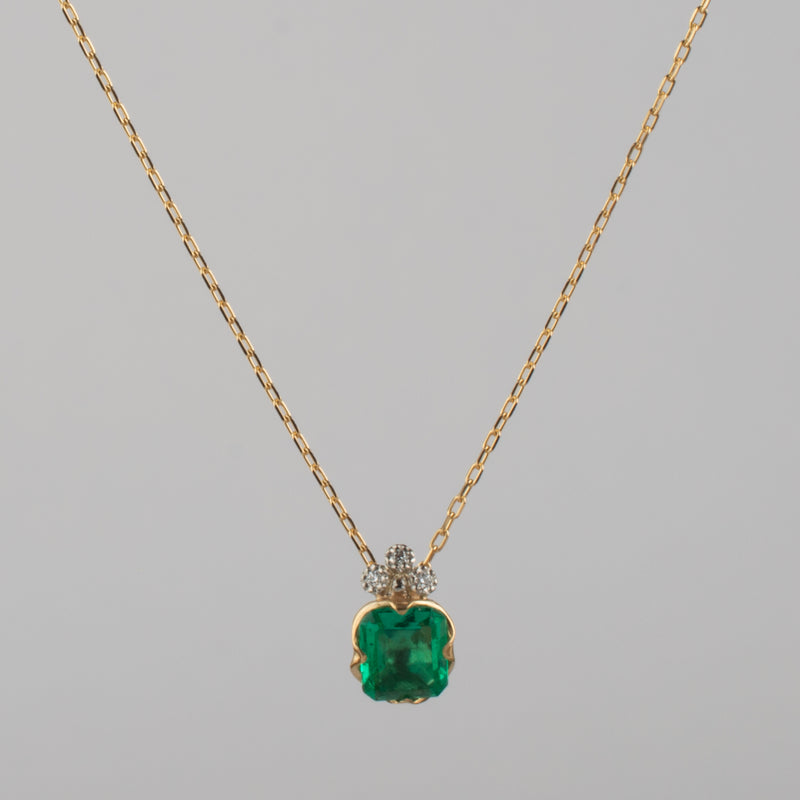 enfold emerald diamond necklace