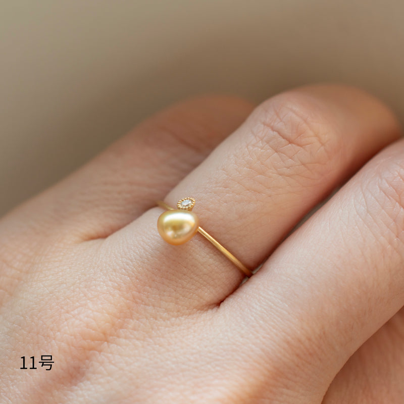 baby kidny south sea pearl diamond ring