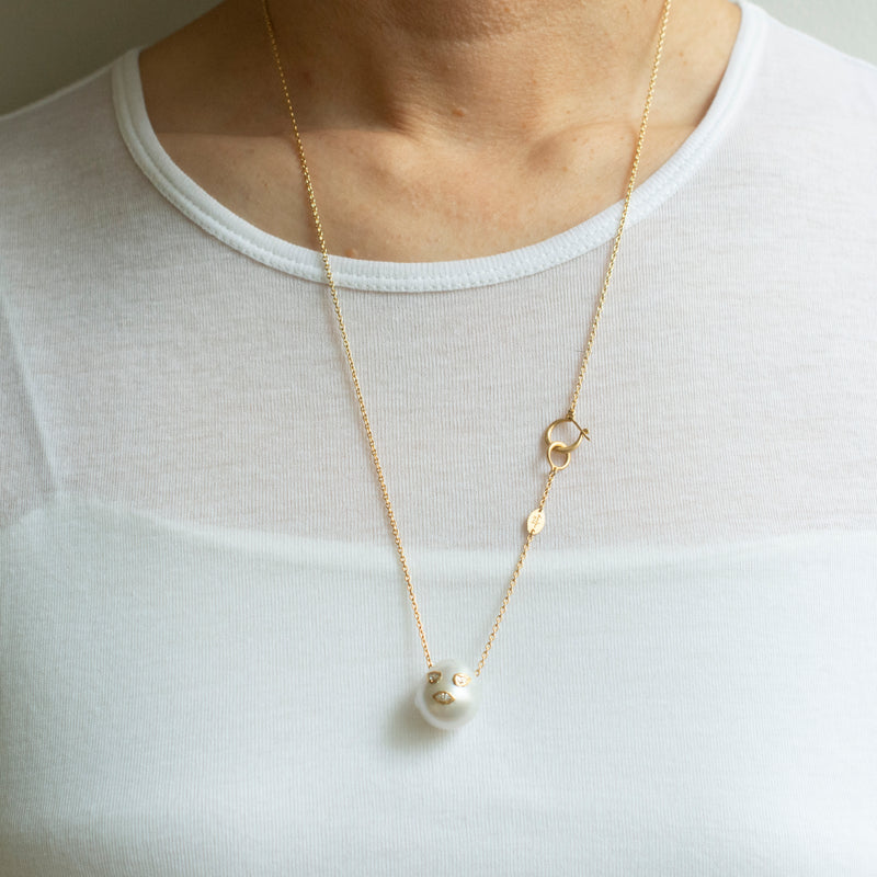 face south sea pearl diamond necklace