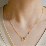 hung diamond clasp chain necklace