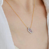 pebble pink sapphire diamond necklace