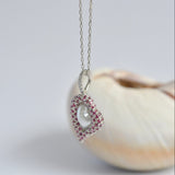 pave south sea pearl diamond pendant top T2601-005