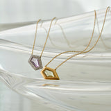 pebble pink sapphire diamond necklace