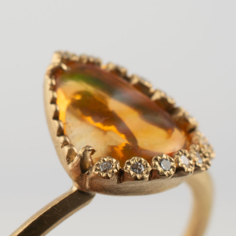 branche fire opal diamond ring