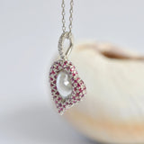 pave south sea pearl diamond pendant top T2601-005