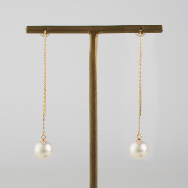 akoya pearl chain earrings