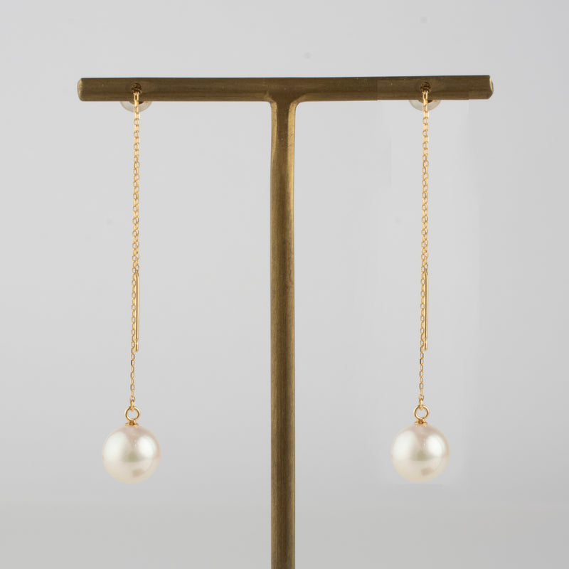 akoya pearl chain earrings