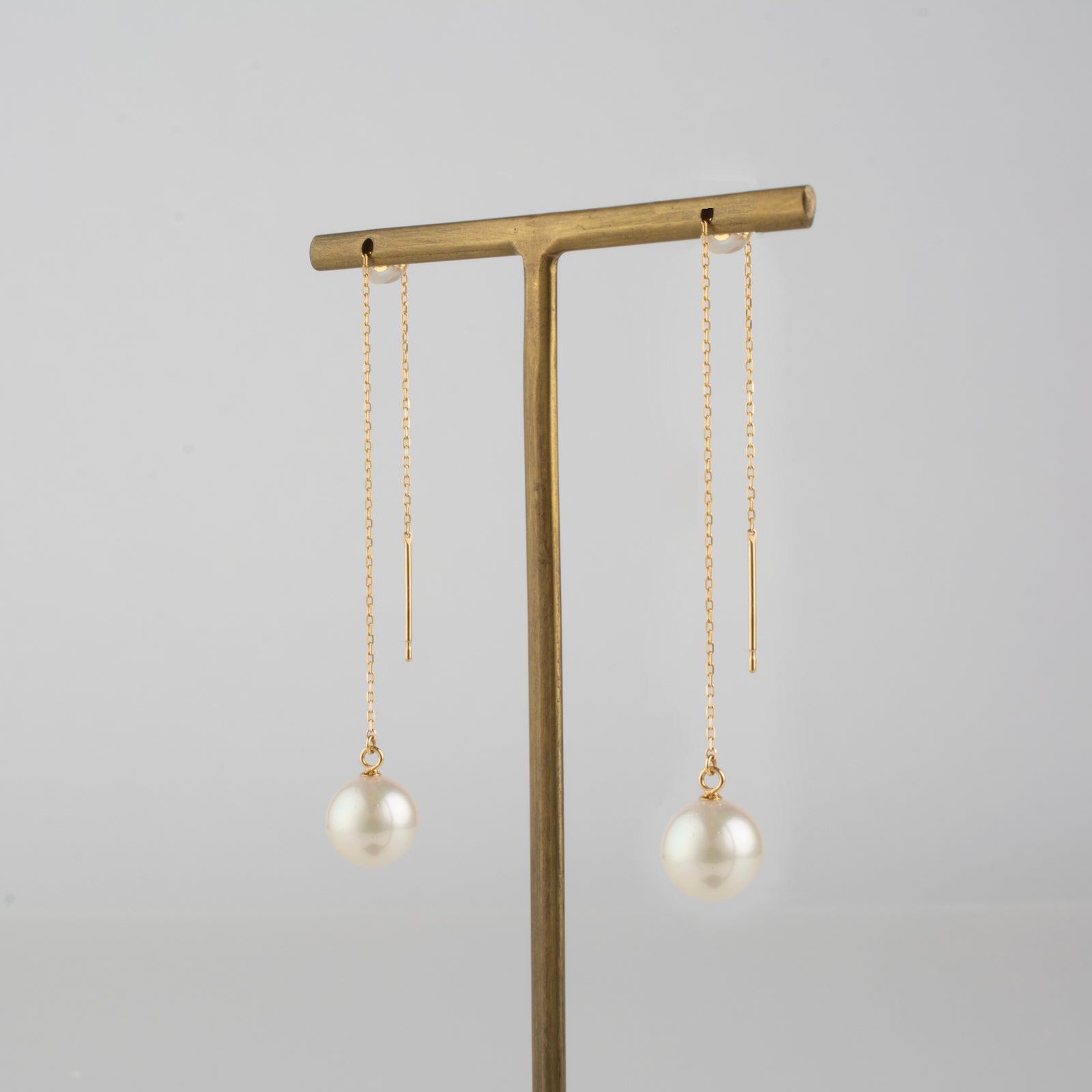 akoya pearl chain earrings – shinkai jewelry
