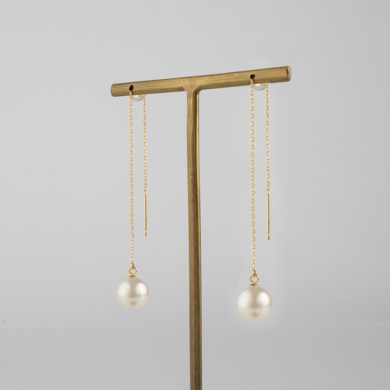 akoya pearl chain earrings