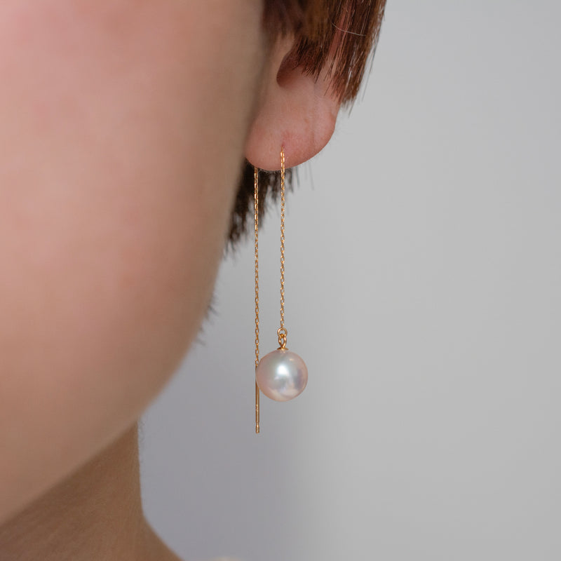 akoya pearl chain earrings