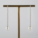 drop akoya pearl chain earrings