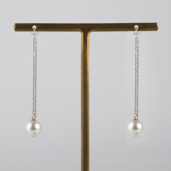 drop akoya pearl chain earrings