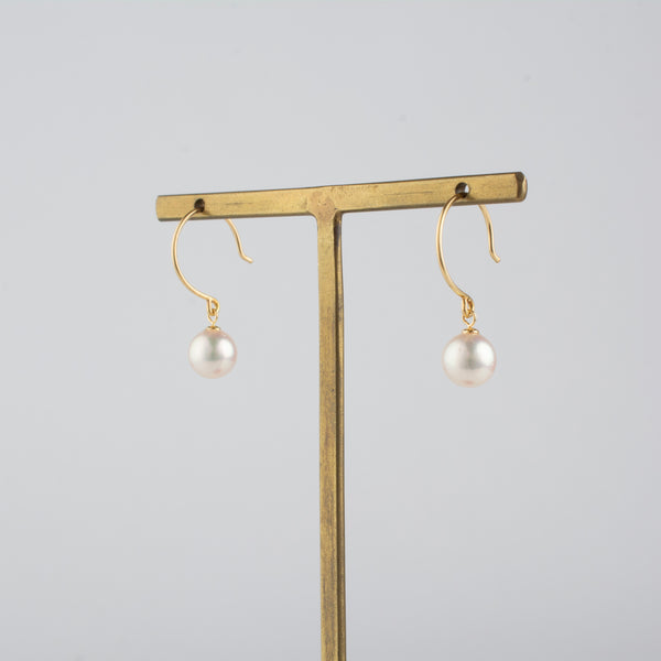 akoya pearl hook earrings