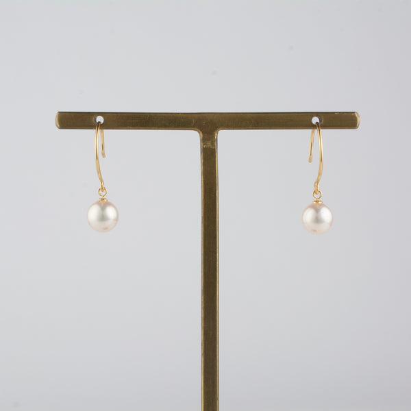 akoya pearl hook earrings