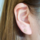 alphabet stud earrings oval