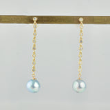 diamond akoya pearl chain earrings DE02-DP-B