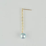 diamond akoya pearl chain earrings DE02-DP-B