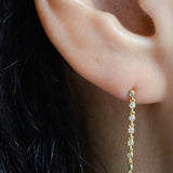 diamond akoya pearl chain earrings DE02-DP-B