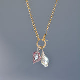 pave south sea pearl diamond pendant top T2601-005