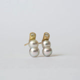 baby akoya pearl earrings twin dia